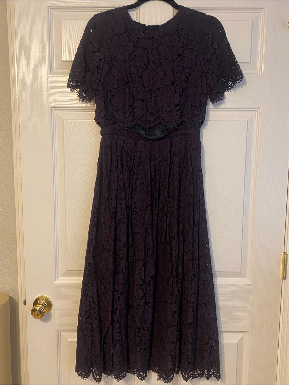 ASOS Dark Plum Lace Midi Dress